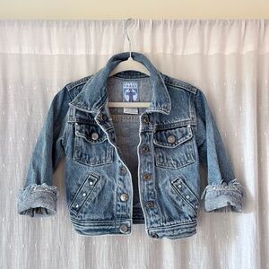 French Toast Blue Denim Jacket with Studded Detail